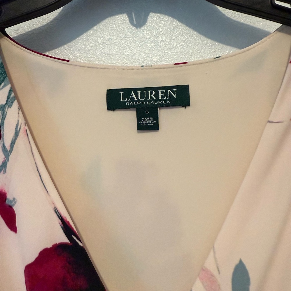 Ralph Lauren Cream and Red Floral Midi Dress - Picture 8 of 12